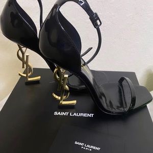 Saint Laurent Women's Opyum Logo High Heel Sandals